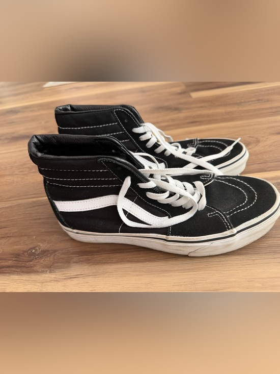 Vans Shoes - Vans Black and White High-Top Canvas Skate Sneakers - women